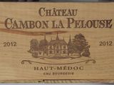 a wooden box that has a label on it