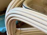 a glass table with a bunch of white wires on it