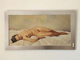 une peinture représentant une femme nue allongée sur un lit