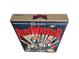 a cardboard box with a picture of a robot warrior on it