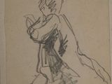 an old drawing of a woman holding a baby in her arms