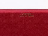 cartier wallet in red leather with gold logo