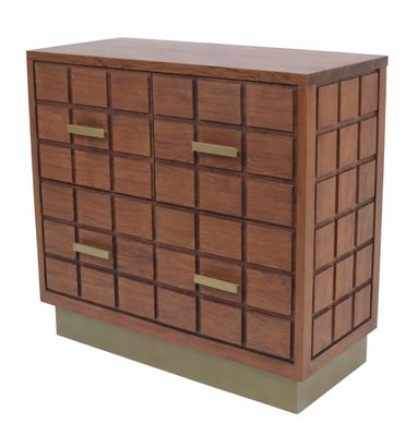 une image représentant une commode en bois avec des tiroirs de chaque côté
