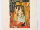 une image représentant un tableau montrant deux nus dans une chambre à coucher