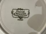 a white plate with a black and white label on it
