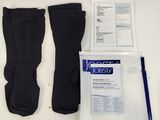 a pair of black socks and a pair of white socks