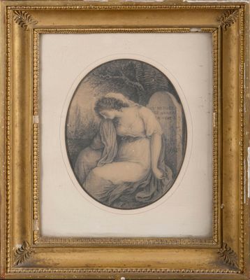 une vieille photo d'une femme assise sur une chaise, la tête posée sur un oreiller