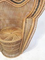 Fauteuil en rotin teinté et cannage dit "EMMANUELLE" à large… (photo 6)
