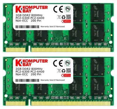 [Lot de 2] - KOMPUTERBAY - Mémoire RAM SODIMM - 4Go DDR2 800…