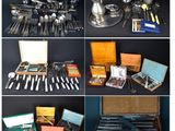 de nombreuses photos de différents articles d'argenterie