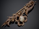 une broche ancienne en diamants et or