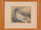une image d'un tableau représentant une femme assise sur un lit
