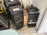 many computer equipment that are sitting on the floor