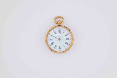 a close up of a pocket watch with roman numerals on the face