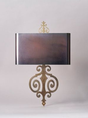 CHARLES et Fils - Paris Applique en bronze nickelé et tôle à…