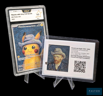 a picture of a card with a picture of a man in a hat on it