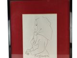l'image d'un dessin représentant une femme assise sur une chaise