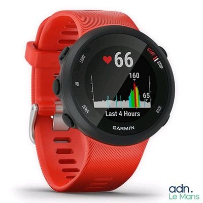 the garmin is a smart watch with a heart rate monitor on the screen
