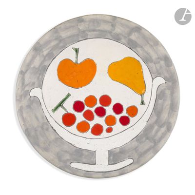 un dessin représentant une assiette garnie de fruits et de légumes
