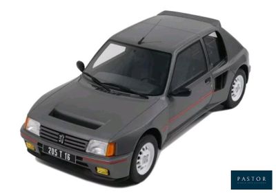 the toy car is gray and has a red stripe on the front