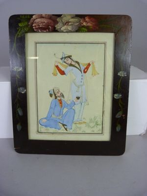 tableau représentant un homme et une femme vêtus de bleu