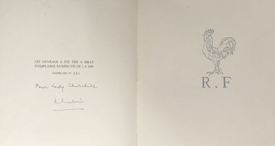 an open book with a picture of a rooster on it