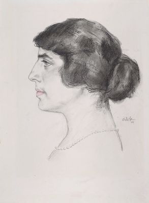 dessin représentant une femme avec un chignon