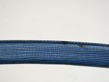 the blue ribbon has a small hole in the middle of it