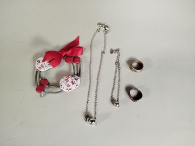 deux bijoux posés l'un à côté de l'autre sur une table