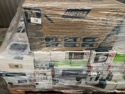 a pallet with a bunch of boxes on top of it