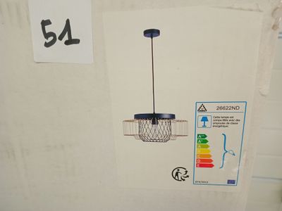 @@@ 2 suspensions cage métal noir et doré - NEUF EN CARTON -…