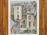 an image of a painting of a cityscape in a gold frame