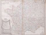 an old map of france with a map of the country on it