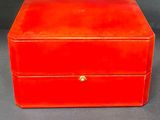 a red box that is sitting on a table