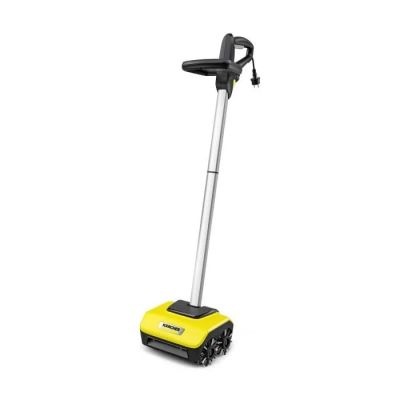 un aspirateur jaune et noir sur fond blanc