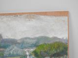 a painting on the wall of a room with a painting on the wall