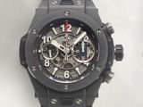 the watch is black and has a black strap around it