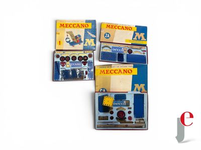 MECCANO Lot de trois boites de jeu de construction en metal,…