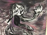 an image of a painting of a woman holding her hands up