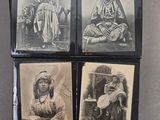 four old postcards of native indian women in black and white