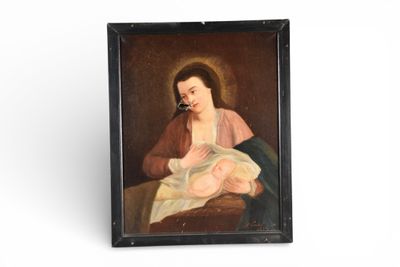 Ecole XIXe, "Vierge à l'Enfant".