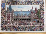 an image of a painting of a building with a lot of people