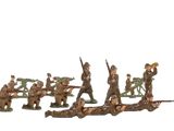 de nombreuses figurines de soldats alignés en rang