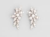 une paire de boucles d'oreilles en diamant sur fond blanc