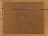 an image of a painting of a brown square with a wire in the middle