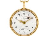 une montre de poche ancienne en or, dont le cadran est orné de chiffres romains