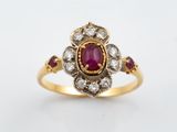 bague ancienne en rubis et diamants