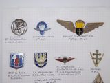 many different types of military badges on a piece of paper
