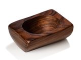 an image of a small wooden ashtray on a white background