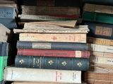 a box full of books sitting on a table